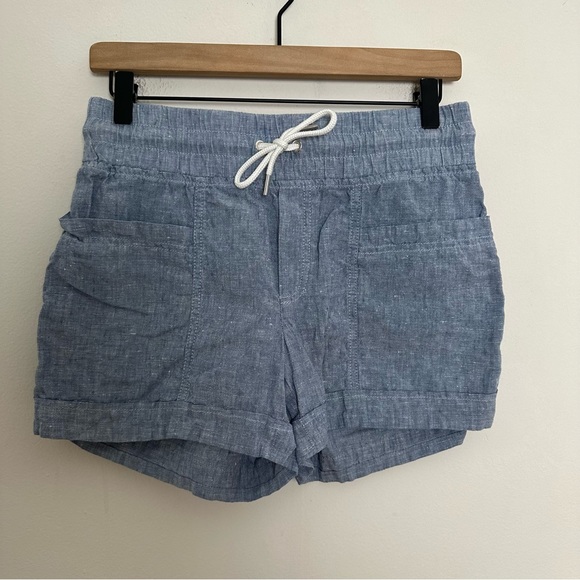 ATHLETA- Cabo Linen 4" Short Chambray Blue Pull-On - Picture 3 of 8